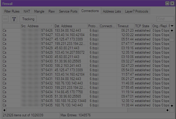 buka menu firewall connection