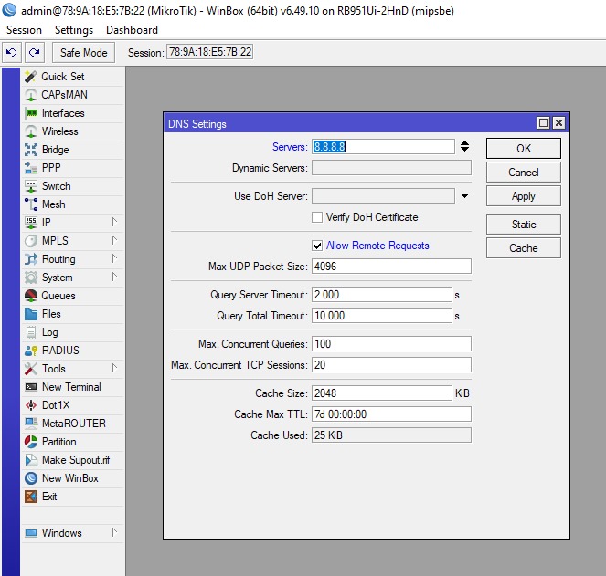 Setting DNS